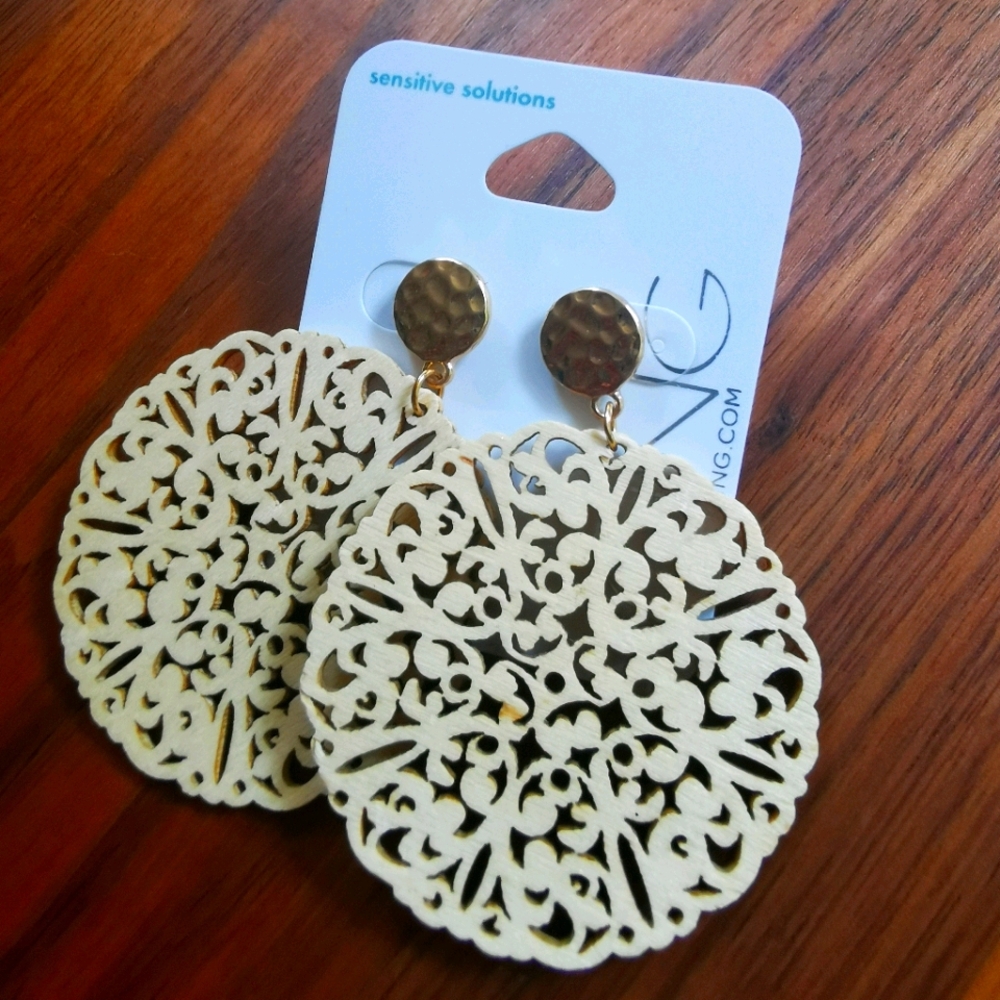 Large Wood Earrings | Icing